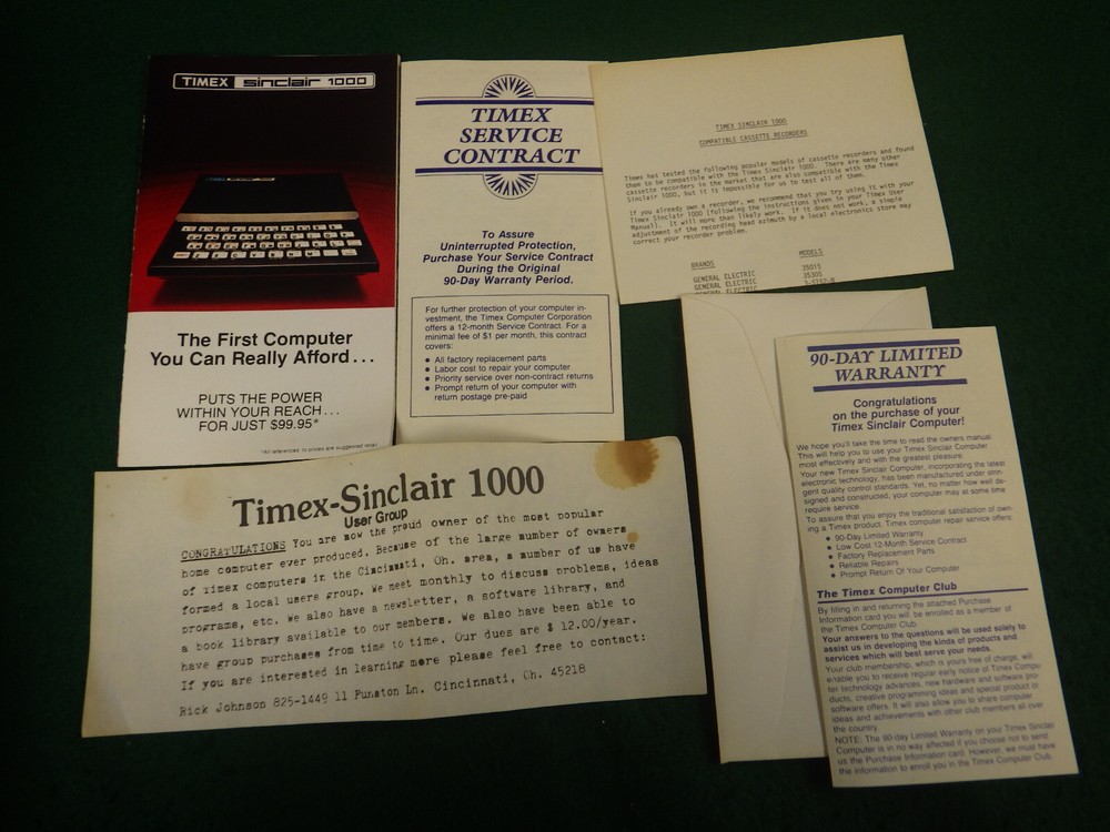 Vintage Timex Sinclair TS-1000 personal computer Untested w/box+accessories