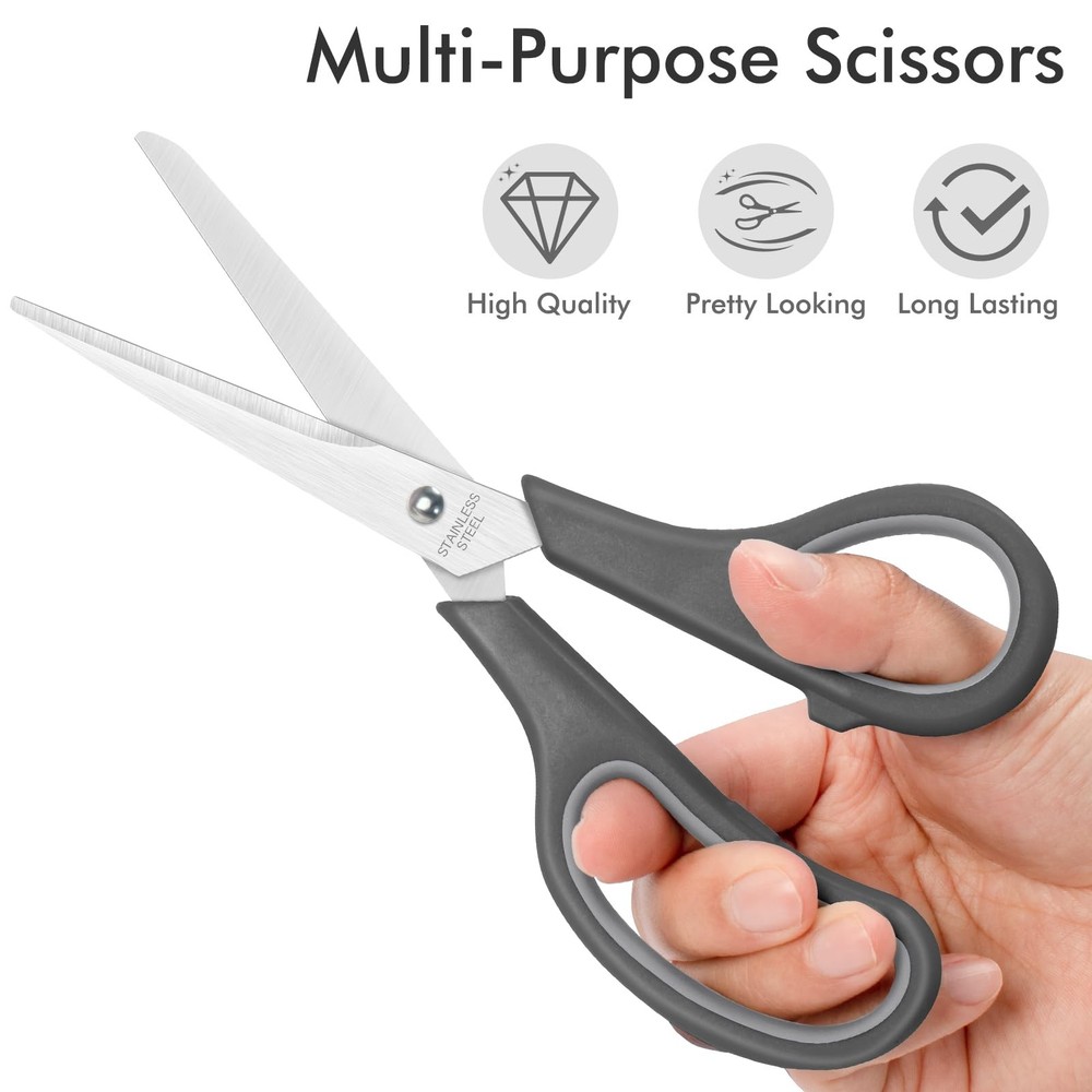 30 Pack Scissors Bulk, 8 Inch Sharp Scissors All Purpose for Office School Cl...