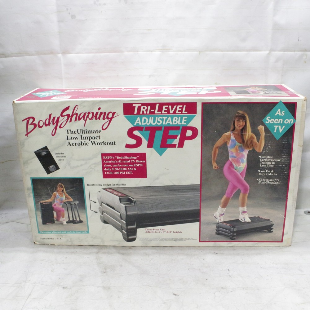 Step Exercise Aerobics Exercise Stepper Body Adjustable Step USA Made No VHS