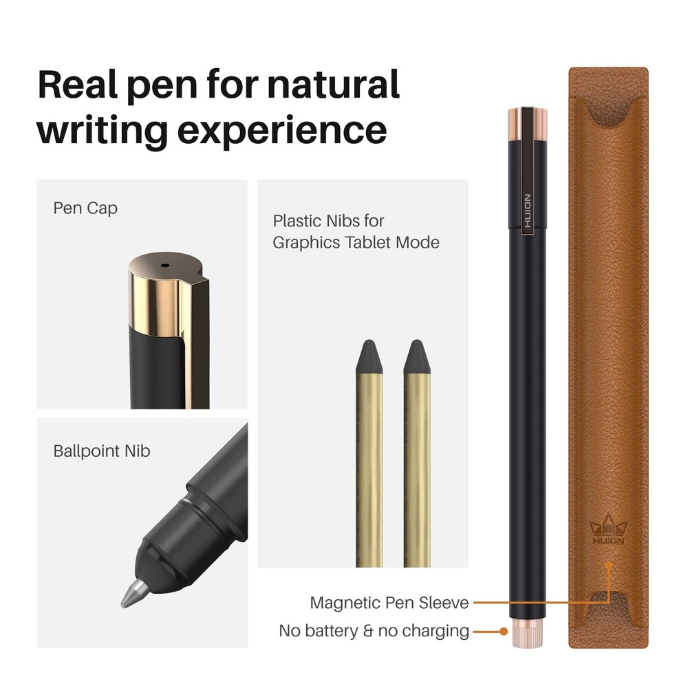 Note 2-in-1 Digital Notebook Drawing Tablet With Battery-free Pen, Bluetooth ...