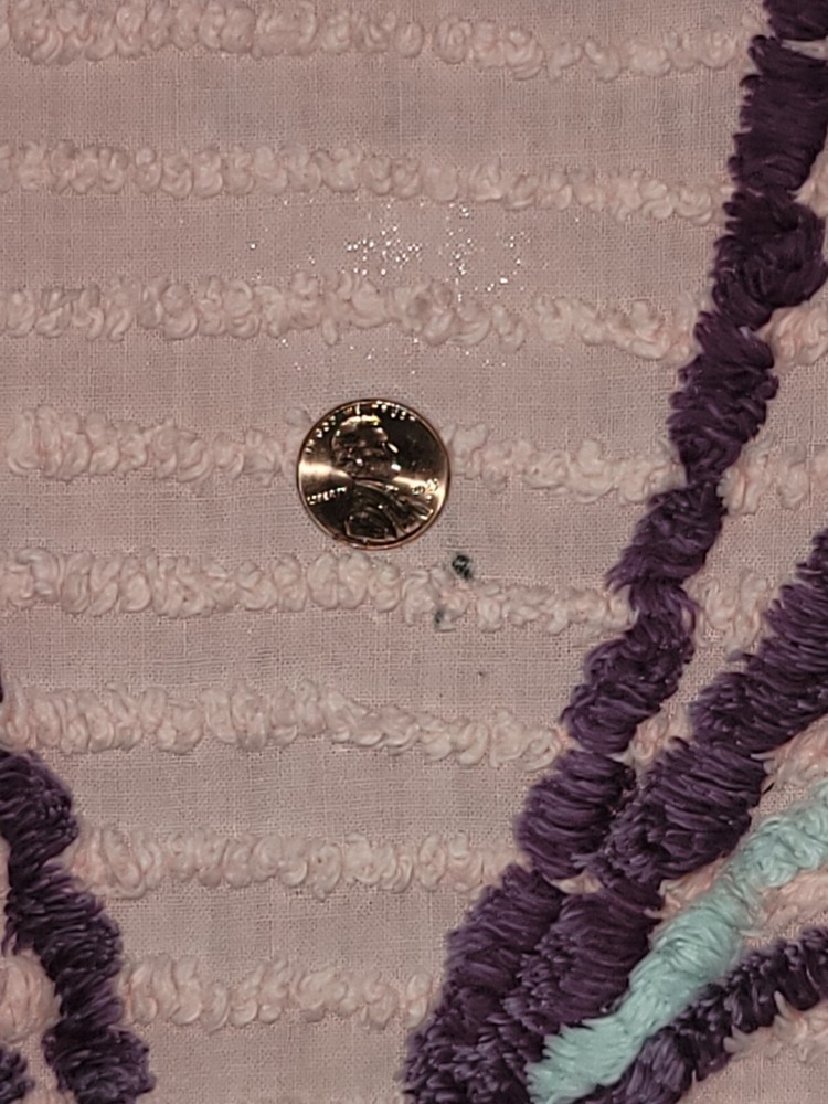 Vintage Pink Chenille Flower Bedspread