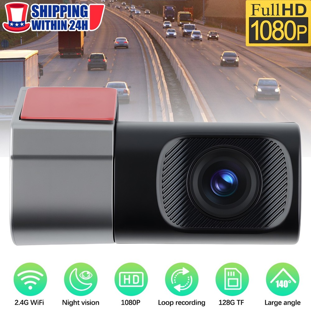 Mini 1080P HD WiFi Dash Cam Car Dashboard Camera w/ APP Control Loop Recording