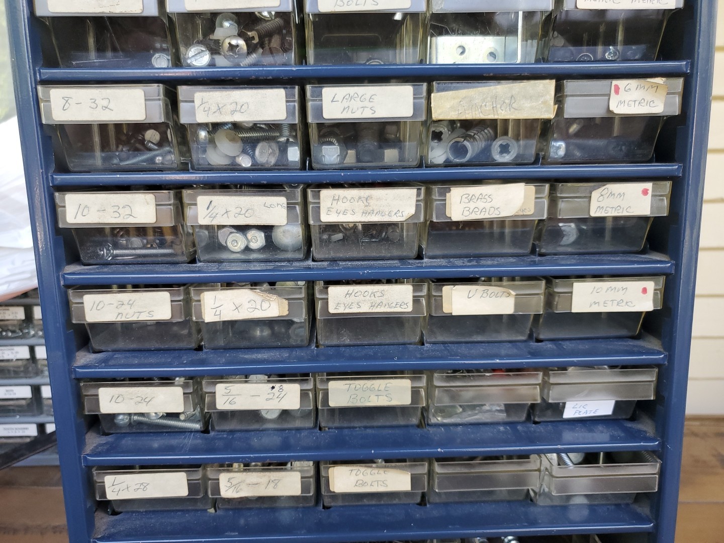 Vintage Blue RAACO 39-Drawer Metal Storage Organizer Cabinet