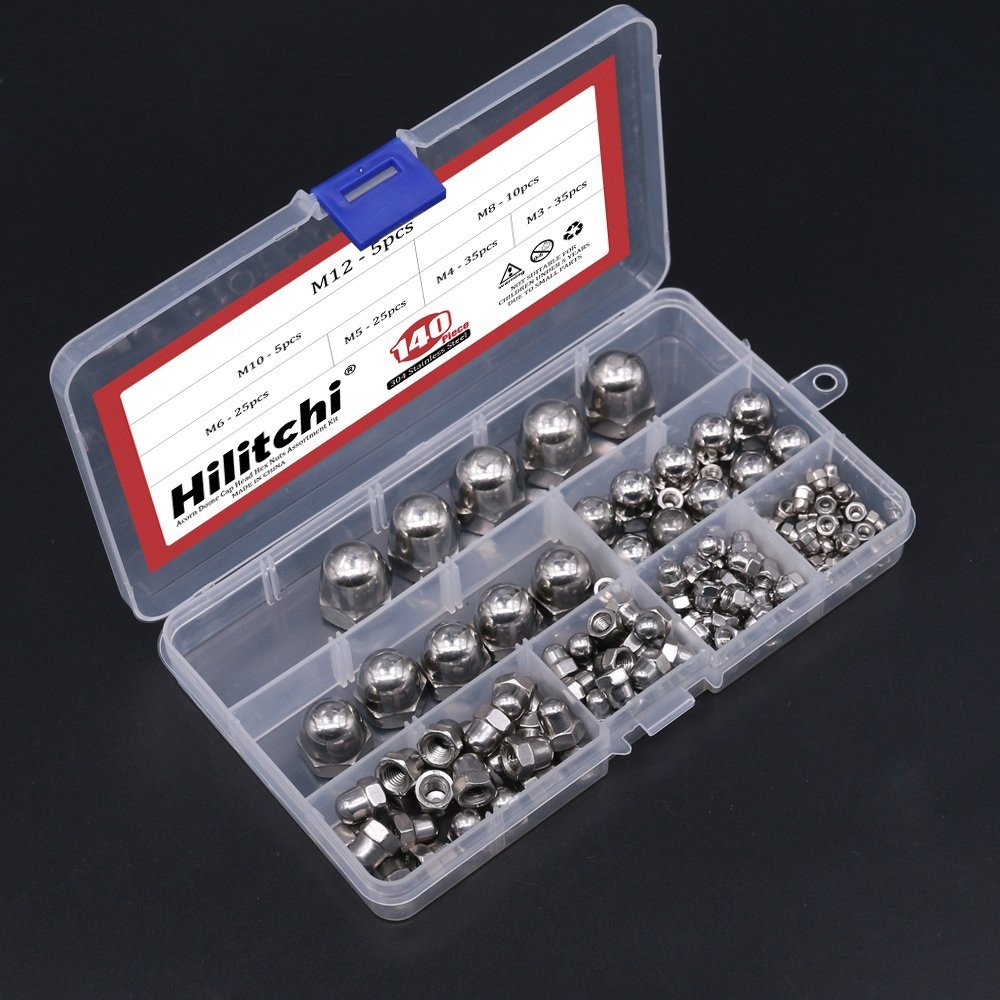 Acorn Dome Cap Hex Nuts Assortment Kit