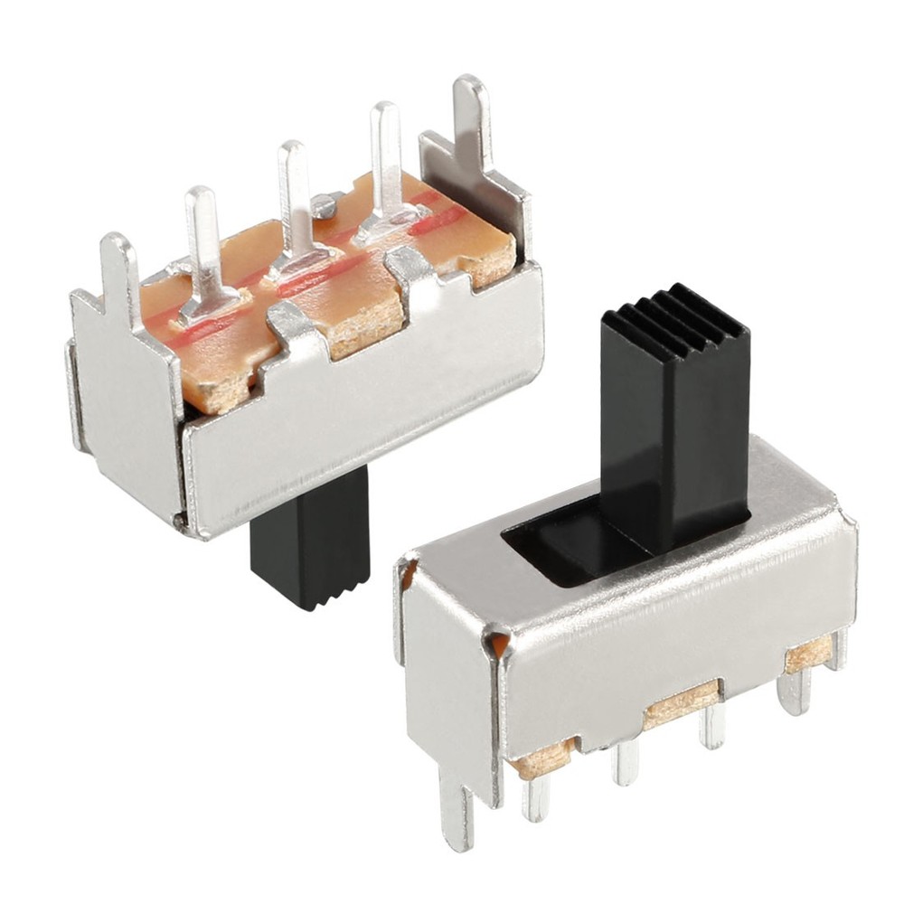 50Pcs 7mm Vertical Slide Switch SPDT 1P2T 3 Pins PCB Panel Latching