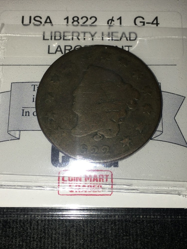 1822 USA, Liberty Head, Large One Cent