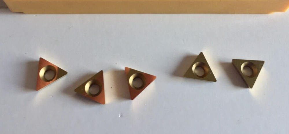 CIRCLE CARBIDE BORING BAR INSERTS TPCB-221-CG5 COATED....AS SHOWN (5) INSERTS.