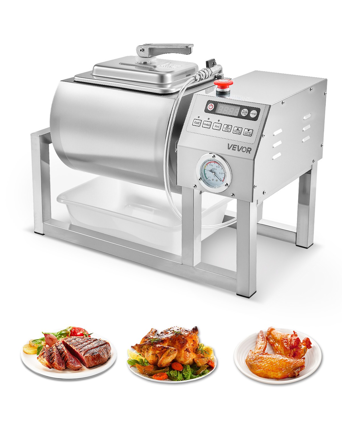 VEVOR Vacuum Meat Tumbler Marinator Machine 20L for Chicken Steak Fish