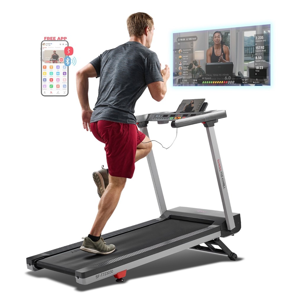 Foldable Treadmill Fully Assembled One Click Quick Button Auto Incline 20" Deck