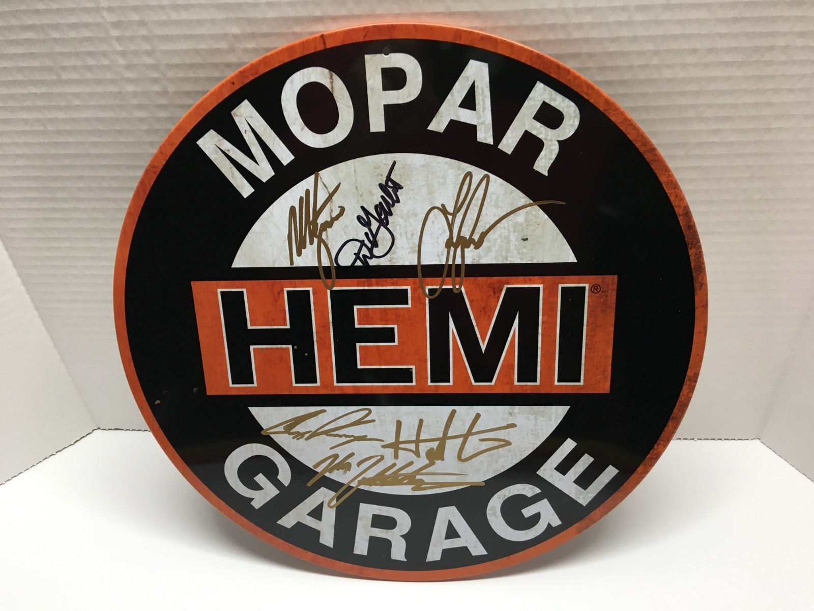DON GARLITS & 5 NHRA DRIVERS AUTOGRAPHED MOPAR HEMI GARAGE METAL SIGN