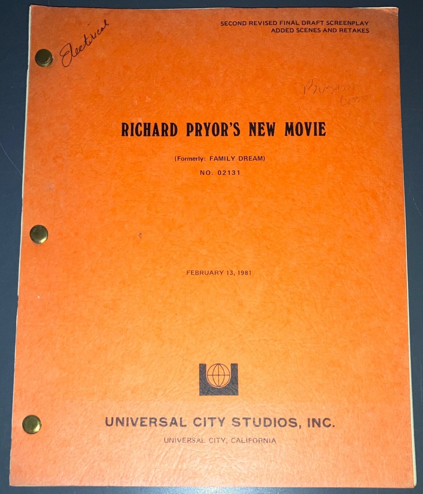 Original 1981 Bustin’ Loose Movie Script Richard Pryor Revised Final Draft COA