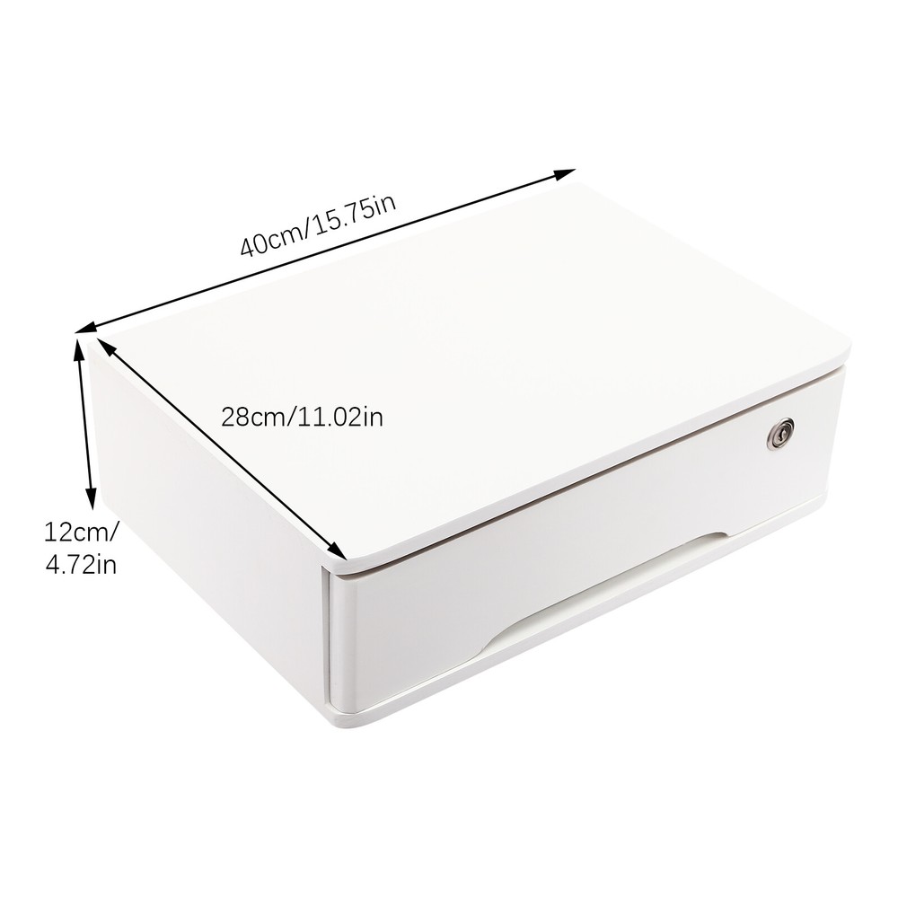 Desktop Storage Box, Desktop Storage Organizer With Lockable Drawer Home Office
