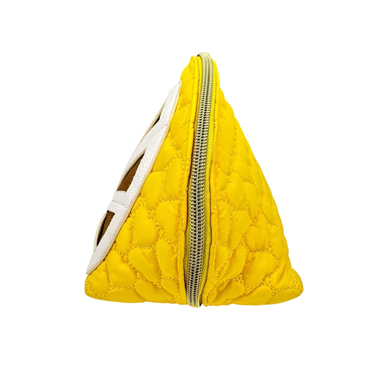 Betsey Johnson NEW Lemon Slice Heart Quilted Zipper Travel Cosmetic Bag Pouch