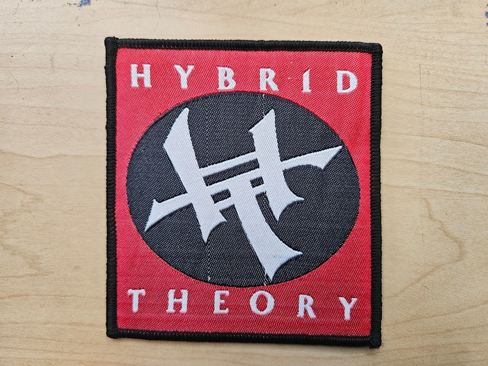 HYBRID THEORY (LINKING PARK ) SEW ON BLACK BORDER WOVEN PATCH