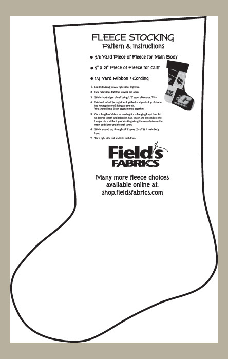 Fleece Stocking Christmas Stockings Pattern for Fleece Sewing Pattern