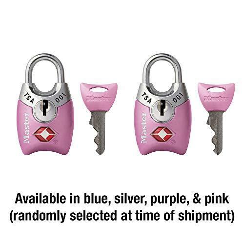 Master Lock 4689T TSA Approved Keyed Lock, 2 Pack, Assorted Colors