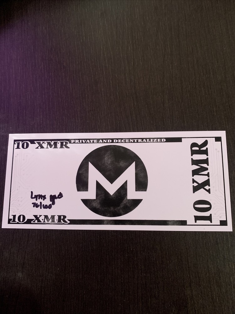 Lynx Art DIY 10 Monero Paper Wallet
