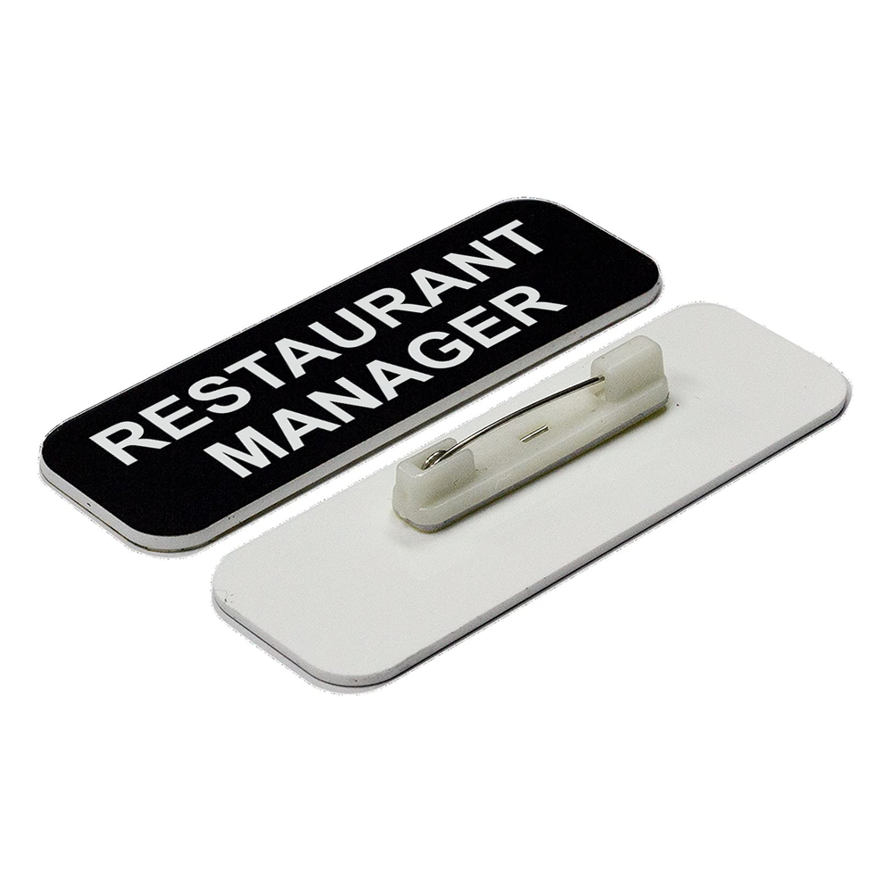 Restaurant Manager 1 x 3" Name Tag/Badge, (3 Pack)
