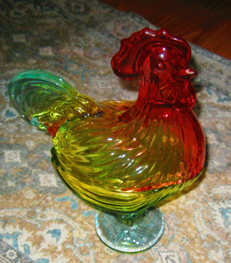 Large Standing Rooster Candy Dish New in Box