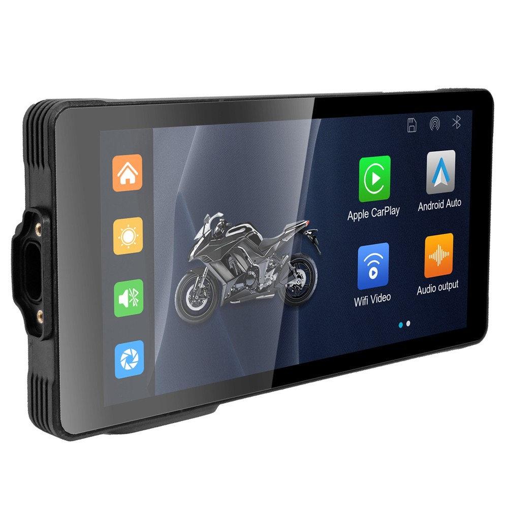 5.5" Motorcycle GPS Navigation Touch Screen Wireless CarPlay Android Auto Cam