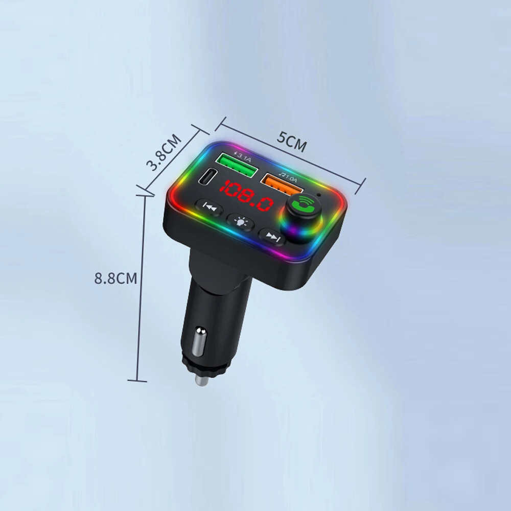 Car Wireless Bluetooth 5.0 FM Transmitter MP3 Player USB3.1A Car Charger U Disk