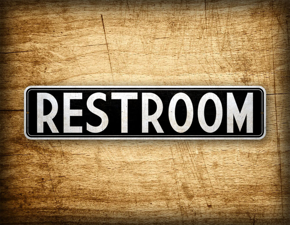 4"x18" Novelty Retro Restroom  Sign