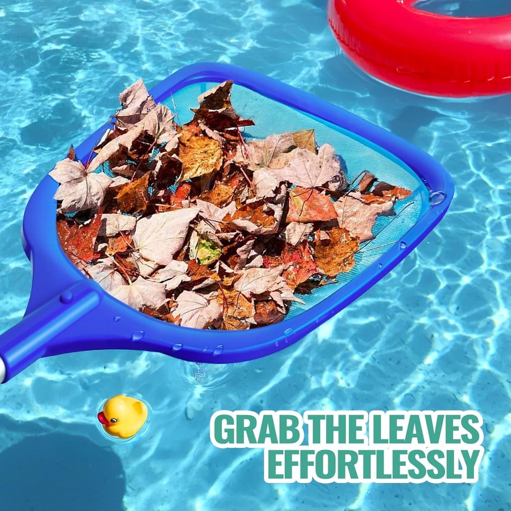 Pool Skimmer Net - 60 Inch Fine Mesh Leaf Rake for Pool Cleaning
