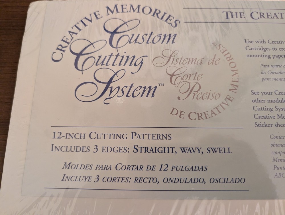 CM Creative Memories Custom Cutting System NIB 12" Cutting Patterns StraightWavy