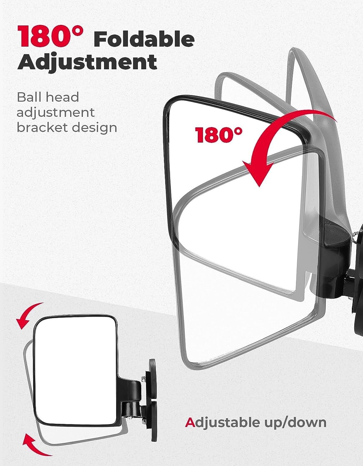 2PC Tractor Rear Side Mirrors Rated Magnetic Mirror 114Lb For Kubota John Deere