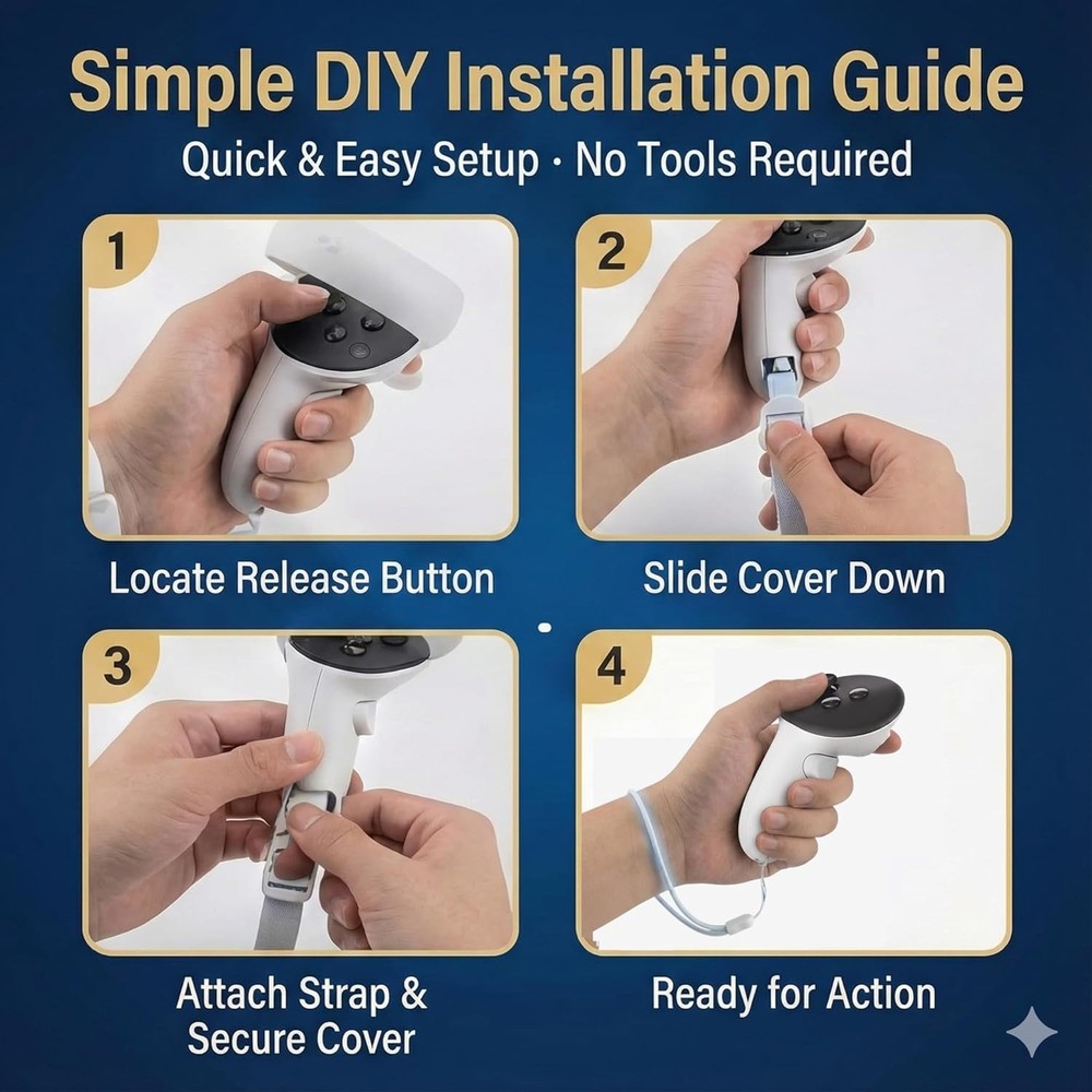 2Pack Fit for Meta Quest 3 3S Controller Strap,Adjustable Secure Controller Hand