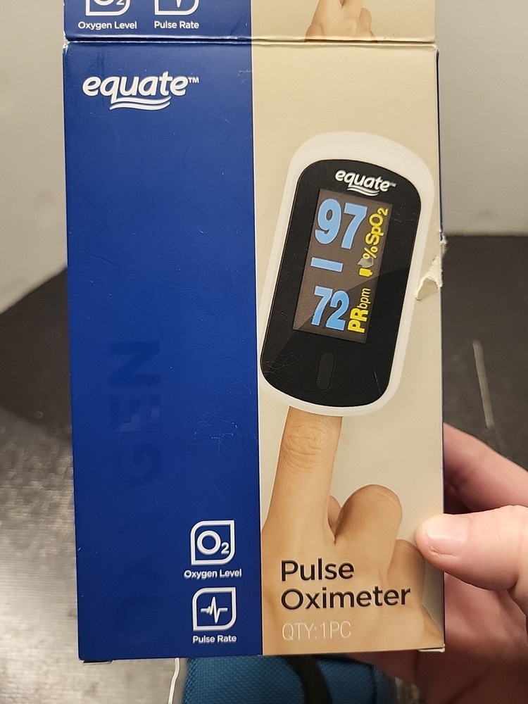 EQUATE Pulse Rate Oximeter Fingertip Oxygen Level Read Description