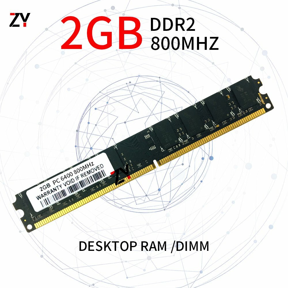 2G 2GB DDR2 PC2-6400U 800MHz 1.8V CL6 Computer Non-ECC DIMM RAM Desktop Memory