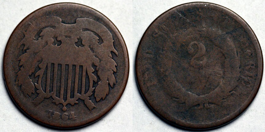 1864  Two Cent Piece
