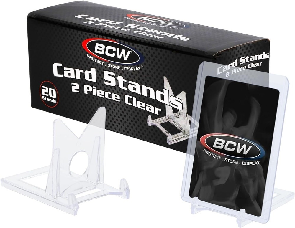 Coin Slab / Graded Card Display Easel Stand 20 BCW Clear Stands Hold Toploader