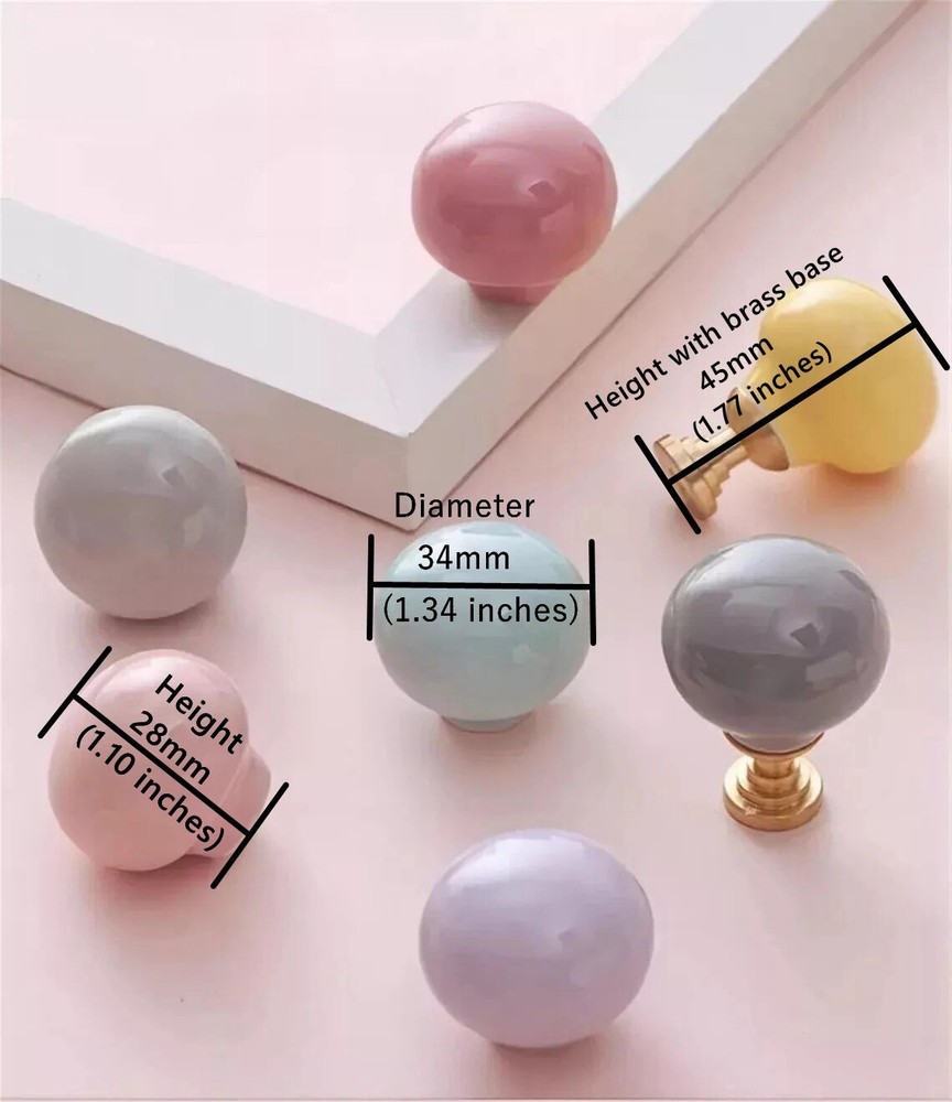 MFYS Colorful Ceramic Cabinet Knobs Candy Ball Knob Nursery Room Drawer pull