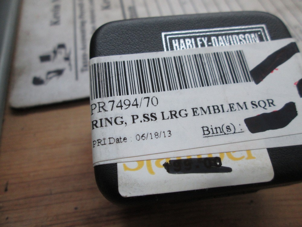 Harley Davidson Stamper Platinet Solid Silhouette Square B&S Emblem Ring PR7494
