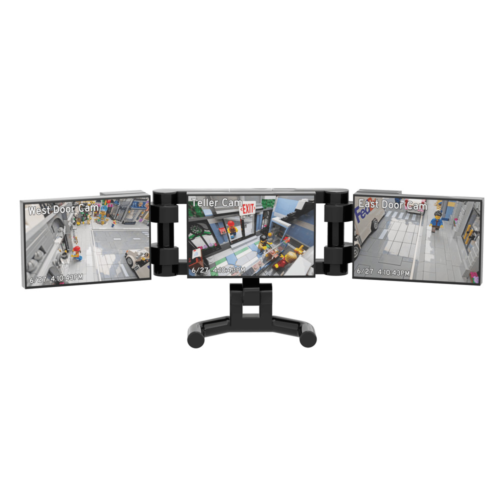 Security Monitors Custom Set - Custom Printed - Brick City -  Minifig Scale