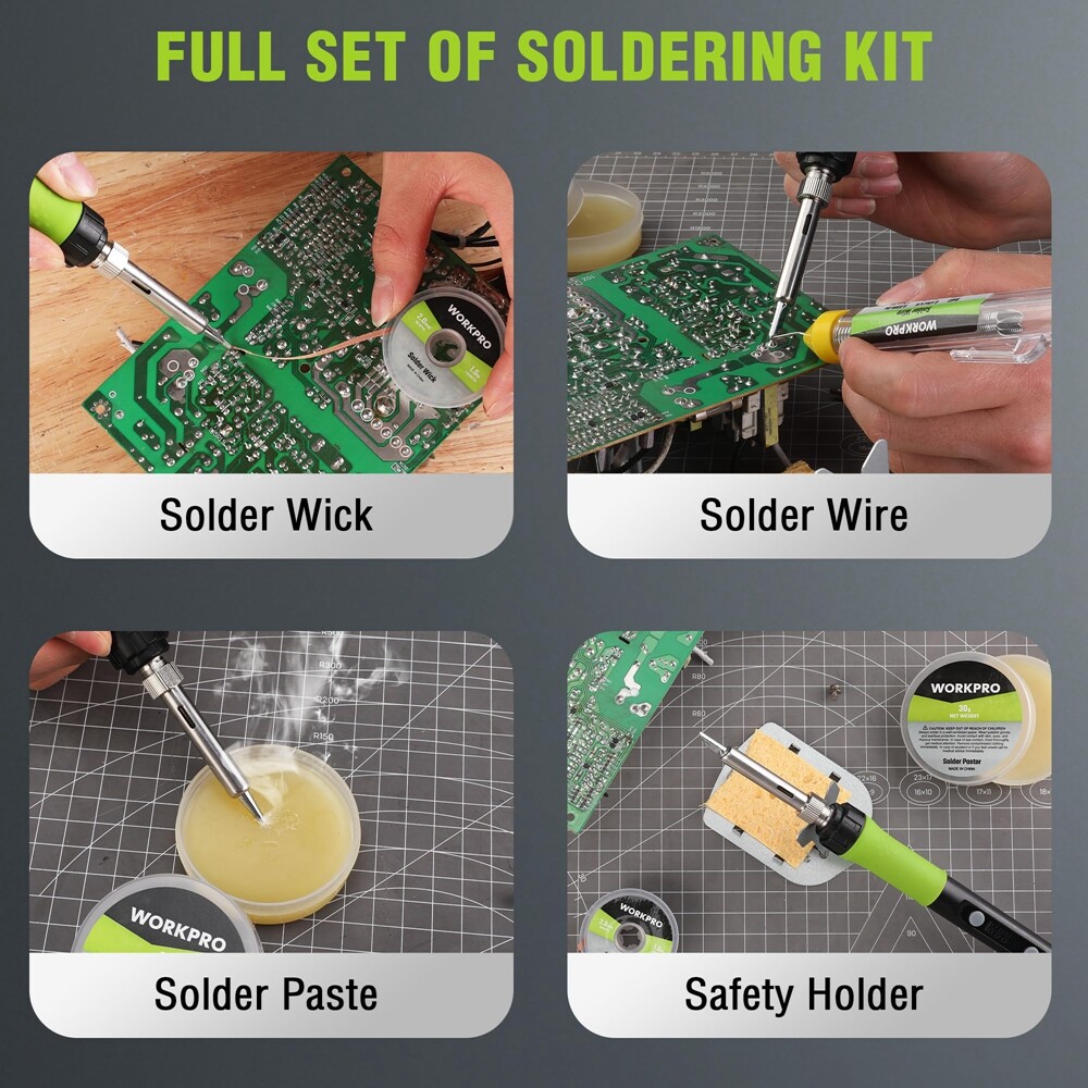 WORKPRO 90W Soldering Iron Kit Soldering Gun Adjustable Temperature Welding Tool