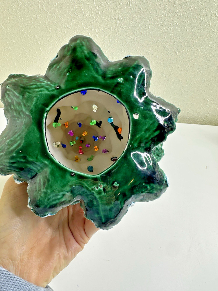 Small Ceramic Christmas Tree 7.5 in Tabletop Frosted