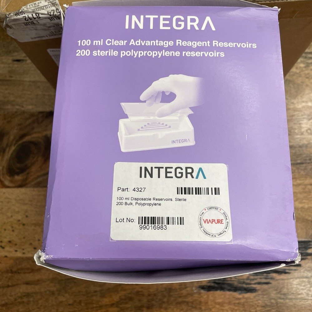 INTEGRA 100 ml Polypropylene Multichannel Reagent Reservoir Base + 200 Inserts