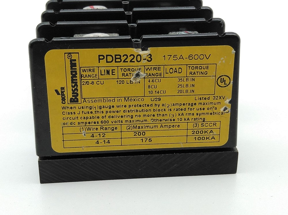 Bussmann PDB220-3 Power Distribution Block