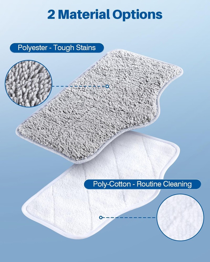 Steam Mop Replacement Pads - 6 Pack Machine Washable Microfiber Cloths, Reusa...