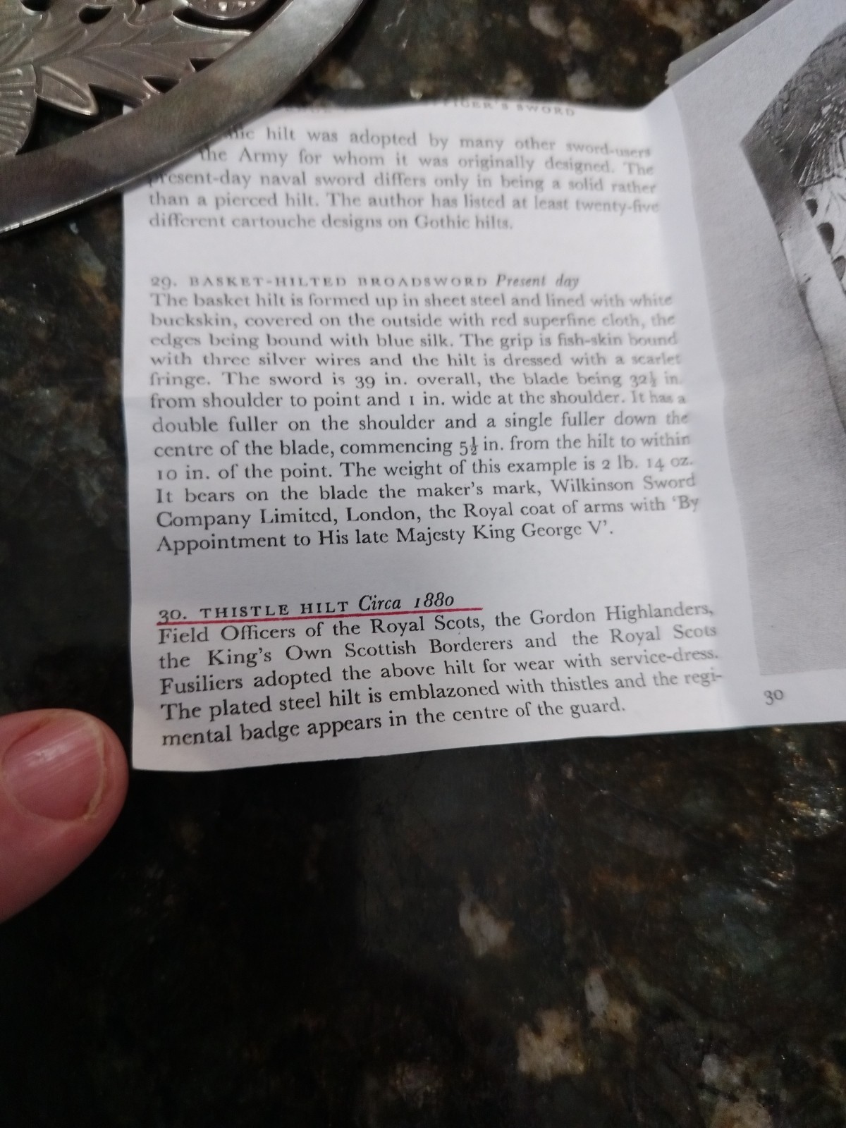 British English Scotland Scottish 1880 Thistle Basket Hilt Guard Part Repo