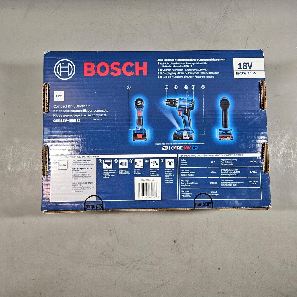 New Bosch 18V 18V 1/2" Cordless Drill Driver