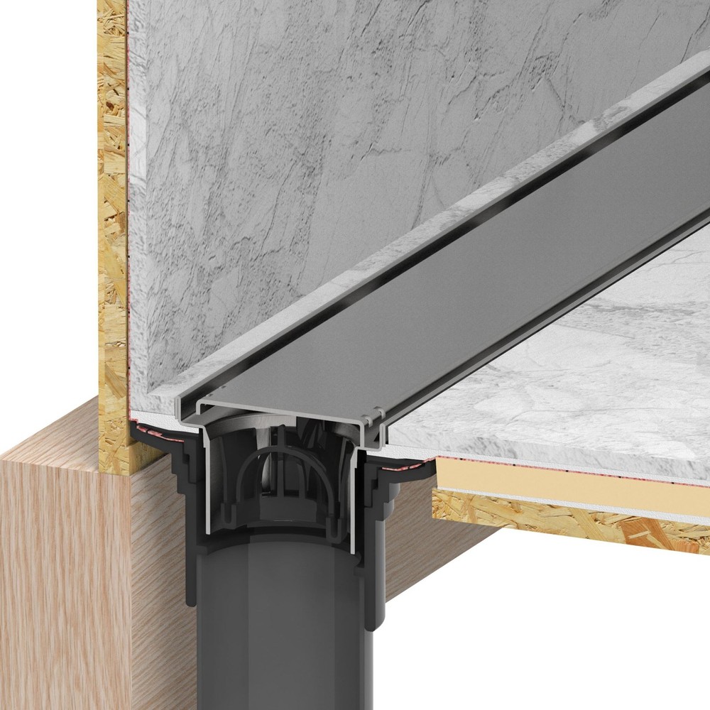 Guru PVC Linear Drain Connector (Grey)