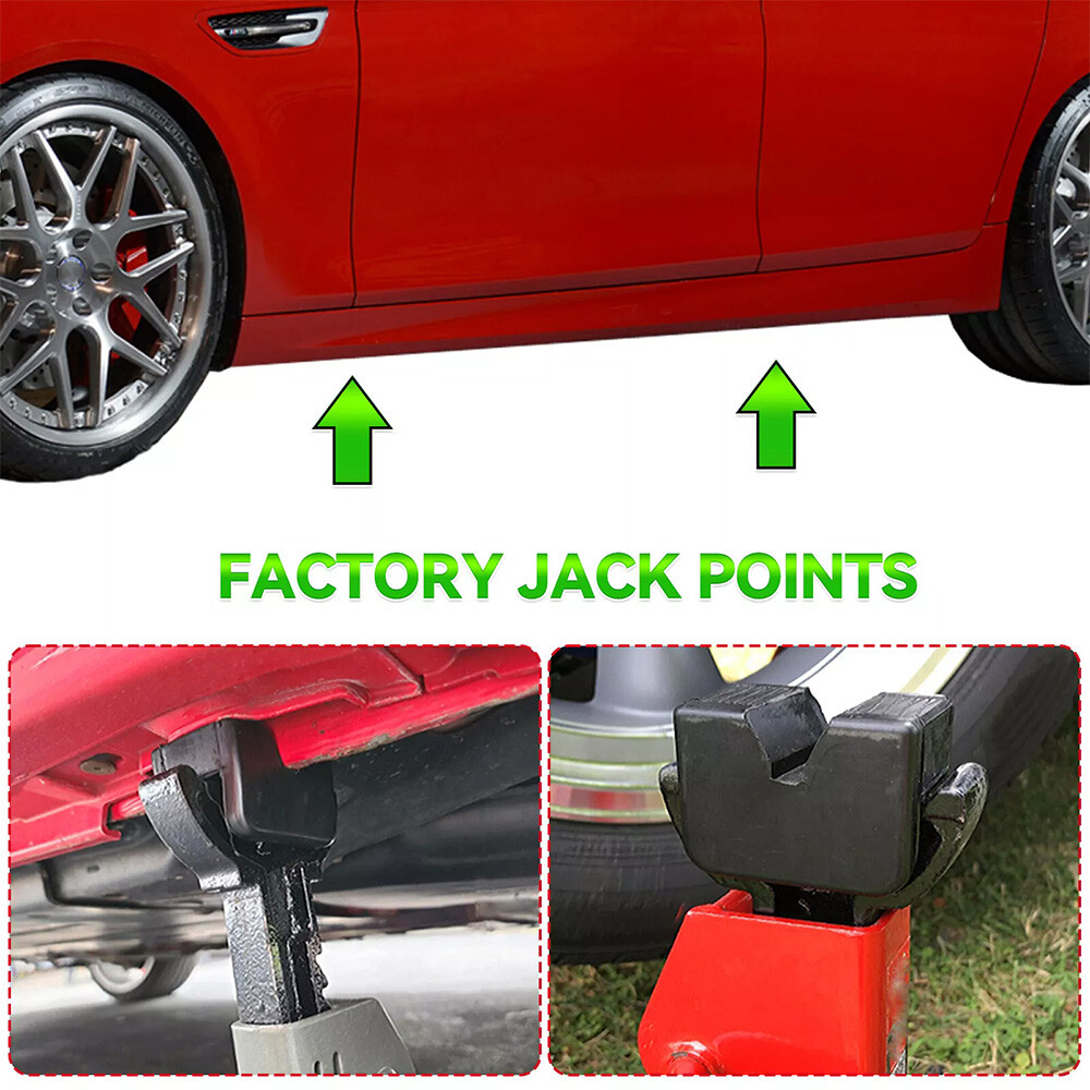 2pc Rubber Axle Jacking Pads Jack Stand Pad Adapter Frame Rail Protector Slotted