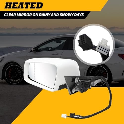 Driver Side Mirror Assembly Compatible with CLA250 CLA45 AMG 2014 Left White