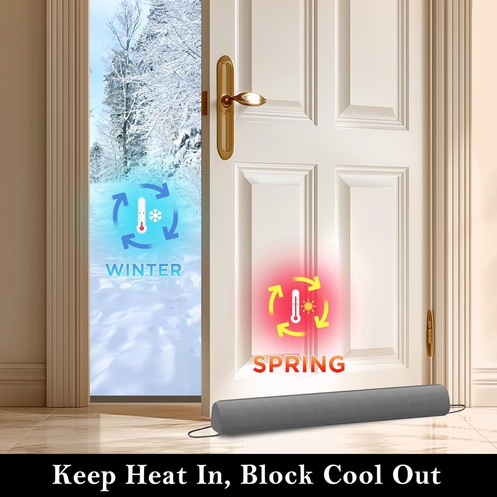 Washable Door Draft Stopper - Blocks Hot & Cold Air Efficiently