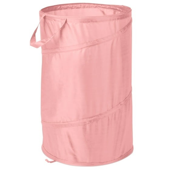 Pop-Up Spiral Polyester Laundry Hamper, Pink