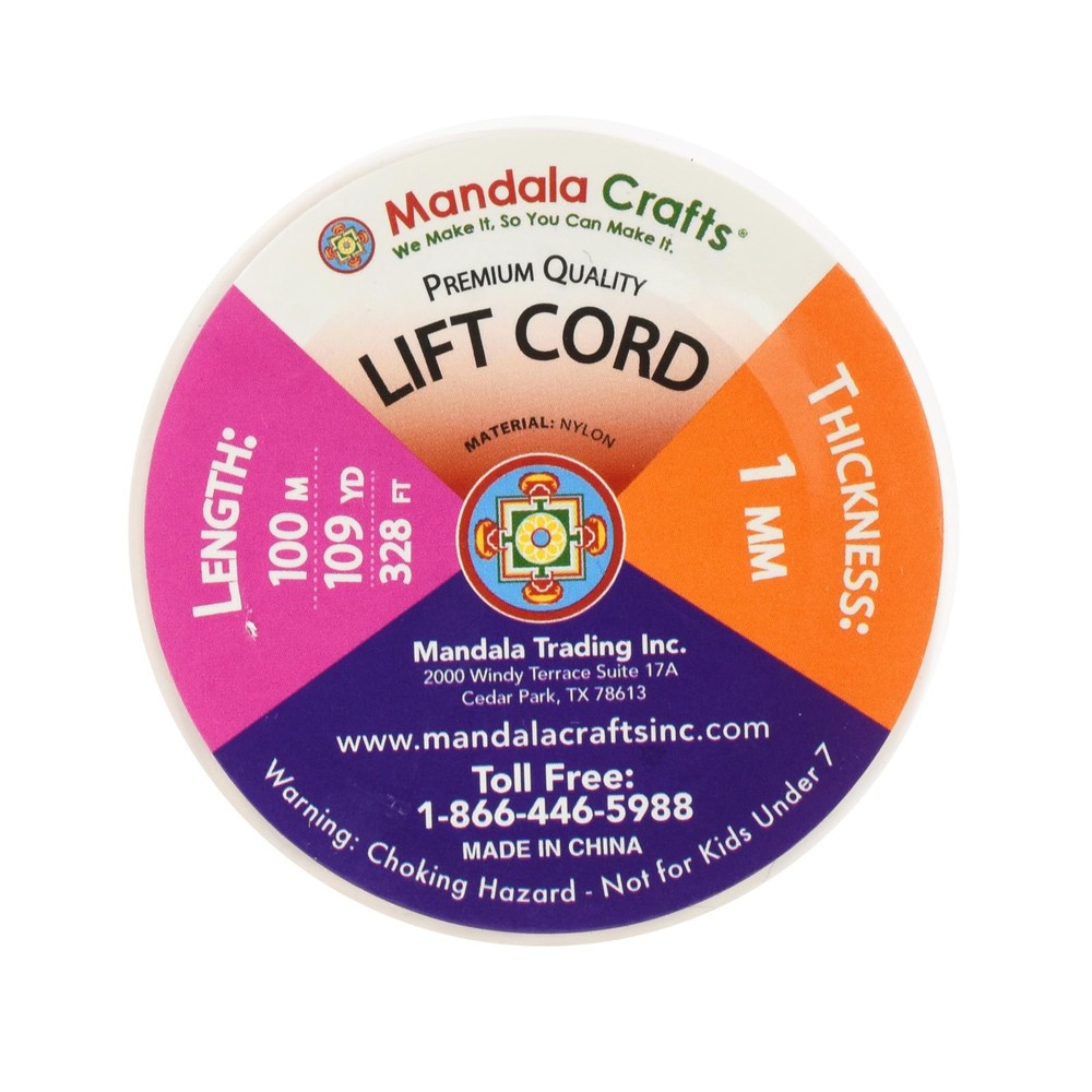 Mandala Crafts 1mm Egg Shell Blind Strings Lift 109 Yards,